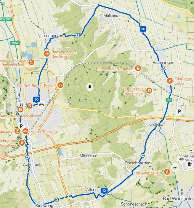Karte: Zum Gasthaus Stern nach Rammingen
